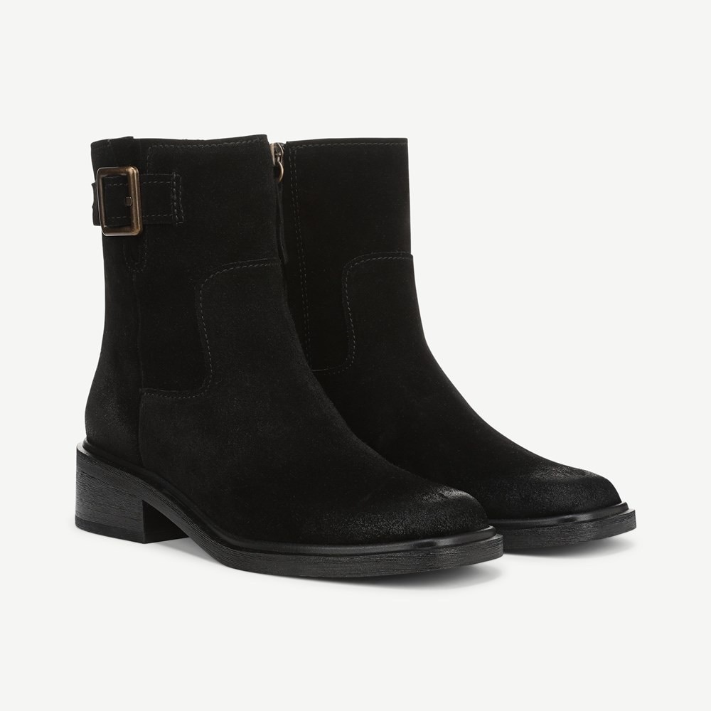 Franco Sarto Black Suede Ankle Boots - New in Box
